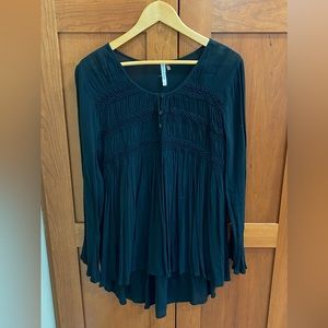 Boho Black Tunic Top